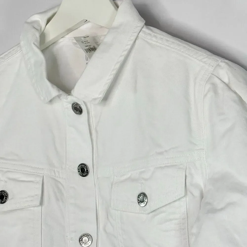 Gap Kids White Denim Jacket Waist Length NWT - US Girls 14-16 XXL